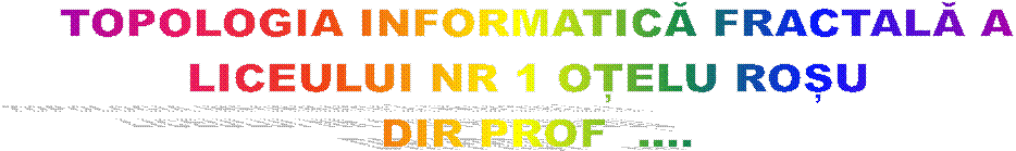 TOPOLOGIA INFORMATICĂ FRACTALĂ A
LICEULUI NR 1 OȚELU ROȘU 
DIR PROF  ....
