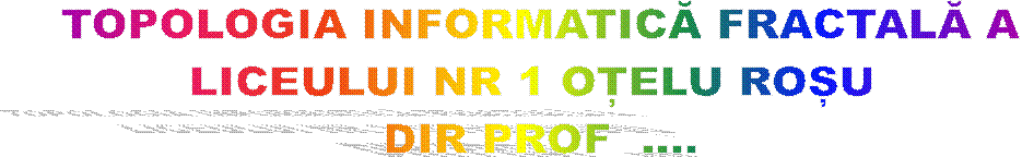 TOPOLOGIA INFORMATICĂ FRACTALĂ A
LICEULUI NR 1 OȚELU ROȘU 
DIR PROF  ....