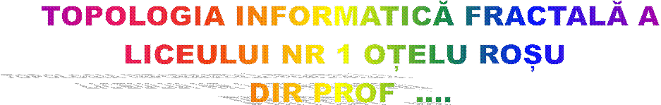 TOPOLOGIA INFORMATICĂ FRACTALĂ A
LICEULUI NR 1 OȚELU ROȘU 
DIR PROF  ....